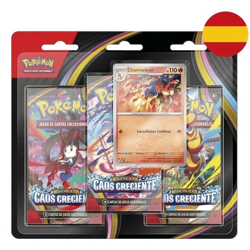 Pack De 24 Unidades - Blister 3 Sobres Cartas Caos Creciente Megaevolucion Pokemon Español
