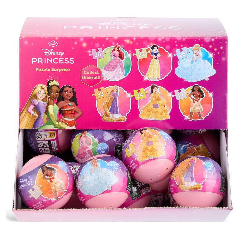 Pack De 24 Unidades - Bola Sorpresa Puzzle Princesas Disney Surtido