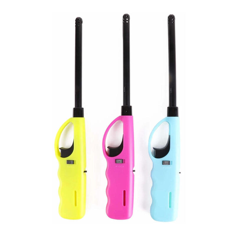 Pack De 24 Unidades - Encendedor De Cocina De Gas Recargable 27x4x2,3cm Colores Surtidos Euro/U