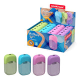 Pack De 24 Unidades Erichkrause Sacapuntas S-Sharp Con Contenedor - Diseño Ergonomico - Cuchilla De Acero Resistente - Color Surtido