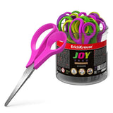 Pack De 24 Unidades Erichkrause Tijeras Joy Ergo - Cuchillas De Acero Inoxidable - Extremos Redondeados - Resistente A La Corrosion - Mangos Ergonomicos - Color Negro