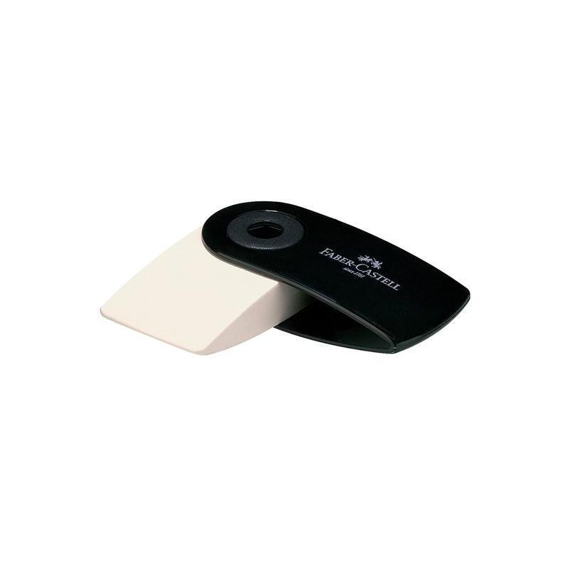 Pack De 24 Unidades Faber Castell  Goma De Borrar Sleeve Mini Con Funda Negro