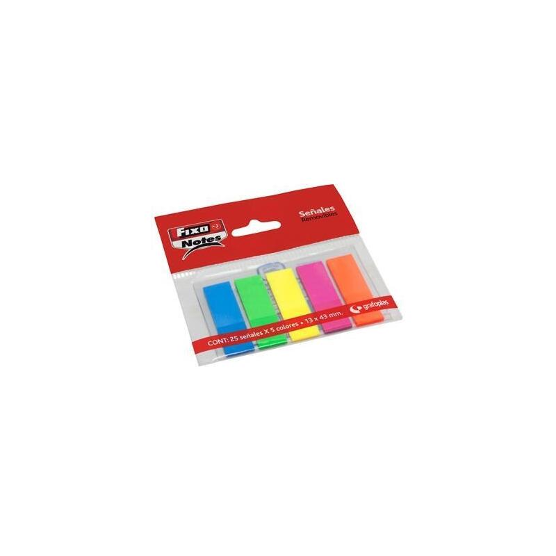 Pack De 24 Unidades Fixo Marcadores Adhesivos Banderitas Pet 13x43mm Pack 5 Bloc X 25h C/Surtidos Neón
