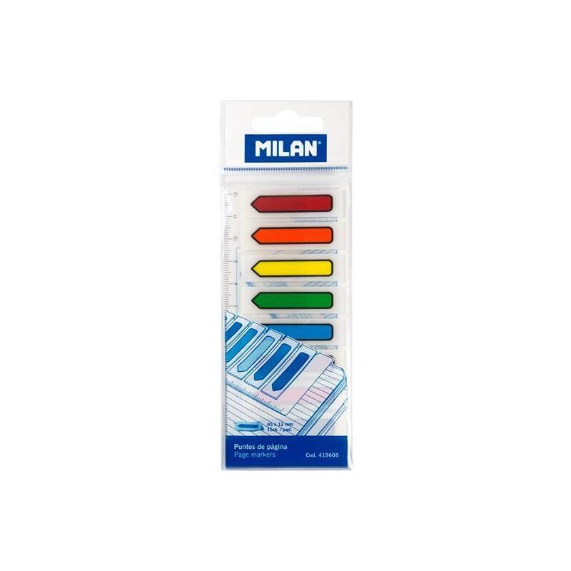 Pack De 24 Unidades Milan Bloc 120 Marcadores De Páginas Adhesivos Flecha De Plástico Transparente C/Surtidos