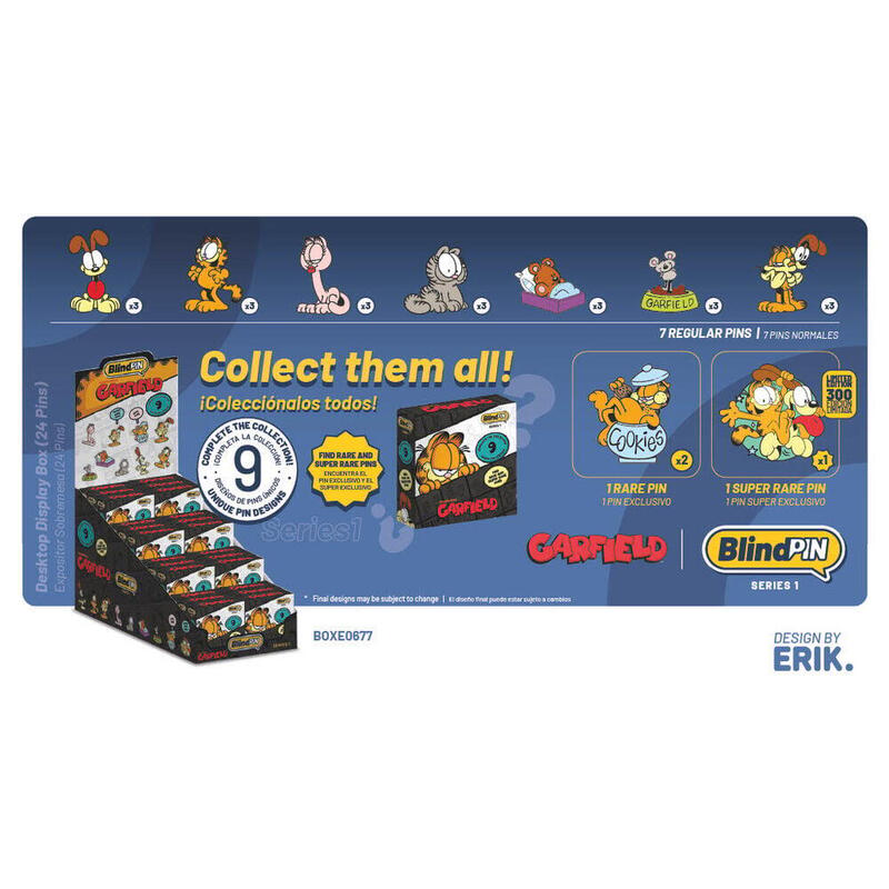 Pack De 24 Unidades - Pin Misterioso Coleccionable Garfield Blindpin