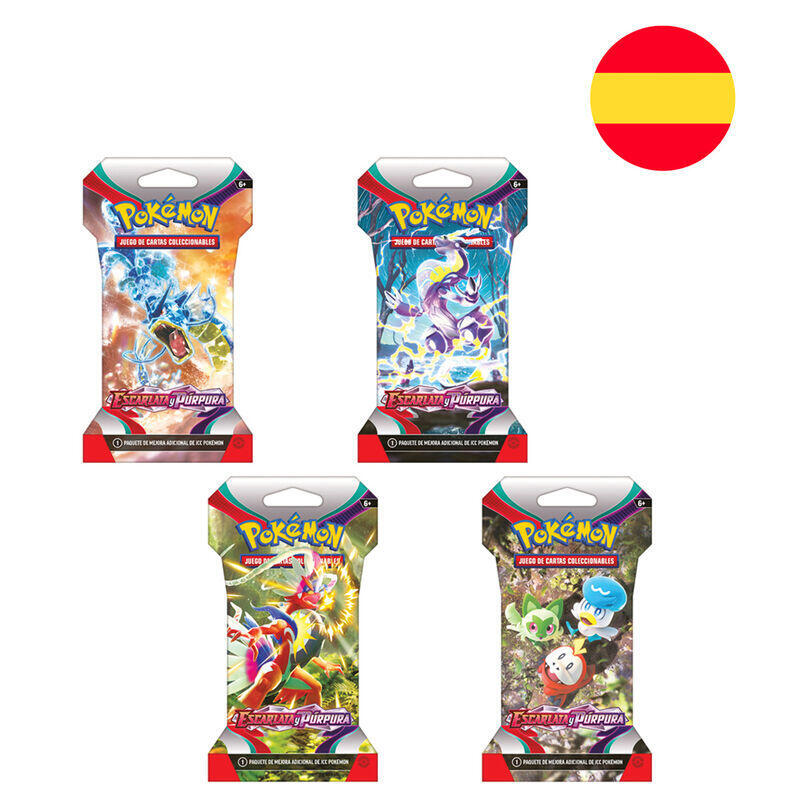 Pack De 24 Unidades - Sobre Juego Cartas Coleccionables Escarlata Y Violeta Pokemon Surtido
