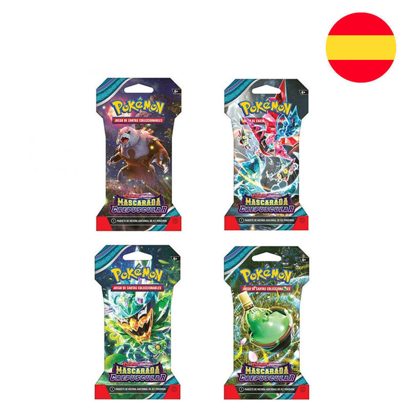Pack De 24 Unidades - Sobre Juego Cartas Coleccionables Mascarada Crespuscular Pokemon Español Surtido