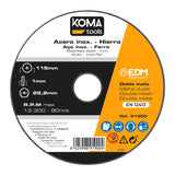 Pack De 25 Unidades - Disco Corte Hierro Y Acero Inox Ø115 X 1,0 X 22,2 Mm