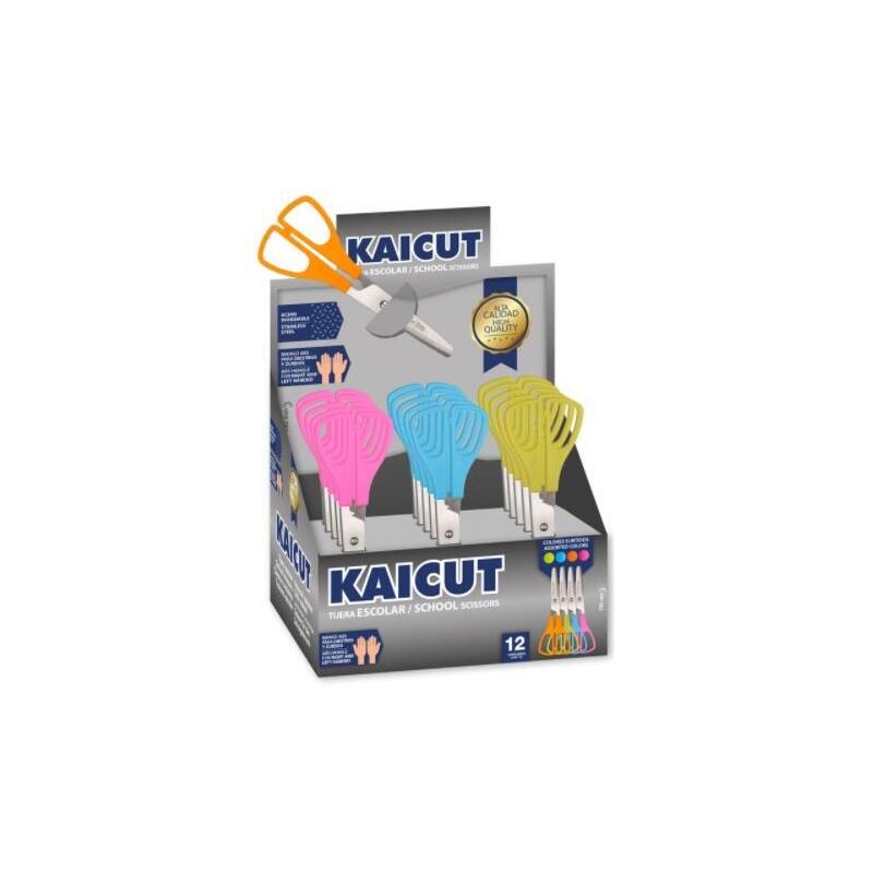 Pack De 25 Unidades Kaicut Tijeras Escolares 130mm Acero Inoxidable C/Surtidos