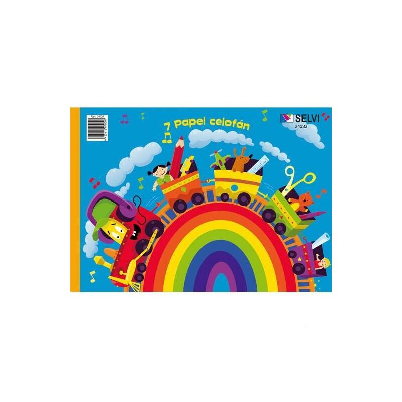 Pack De 25 Unidades Selvi Cuaderno Para Manualidades Con 7 Pliegos De Papel Celofán 24x32cm Colores Surtidos