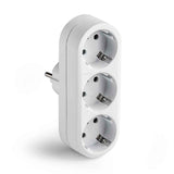 Pack De 3 Unidades - Adaptador Triple 2p+T 16a 250 V Con Entrada Frontal, Blanco