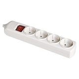 Pack De 3 Unidades - Base Bipolar 4 Tomas Con T/T Lateral 16a 250v Blanco + Interruptor Luminoso Solera 8004il