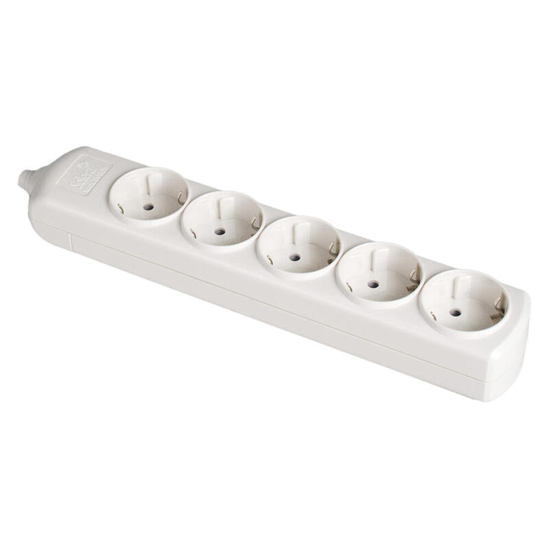 Pack De 3 Unidades - Base Bipolar 5 Tomas Con T/T Lateral 16a 250v Color Blanco Solera 8005
