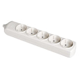 Pack De 3 Unidades - Base Bipolar 5 Tomas Con T/T Lateral 16a 250v Color Blanco Solera 8005