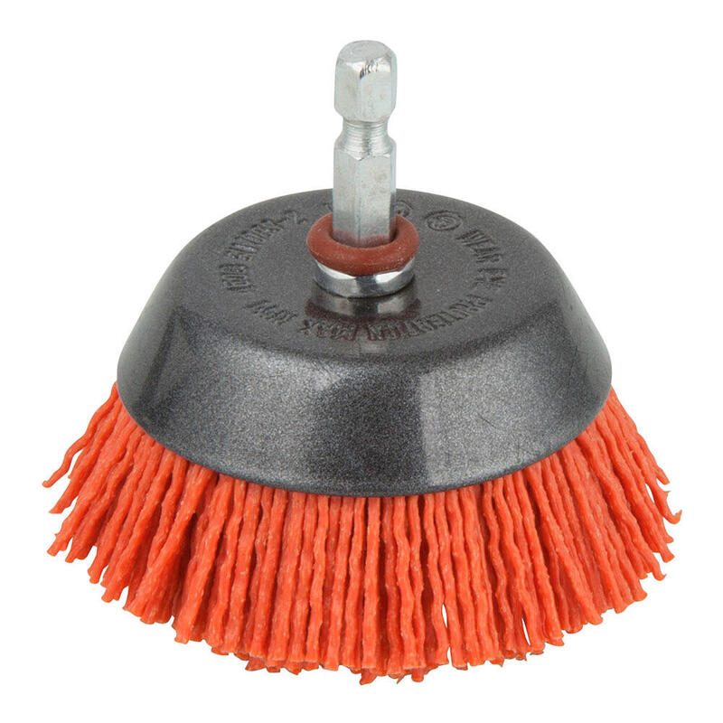 Pack De 3 Unidades - Cepillo De Copa De Nylon, Vástago Hexagonal 1/4" (6,35mm) 1506000 Wolfcraft