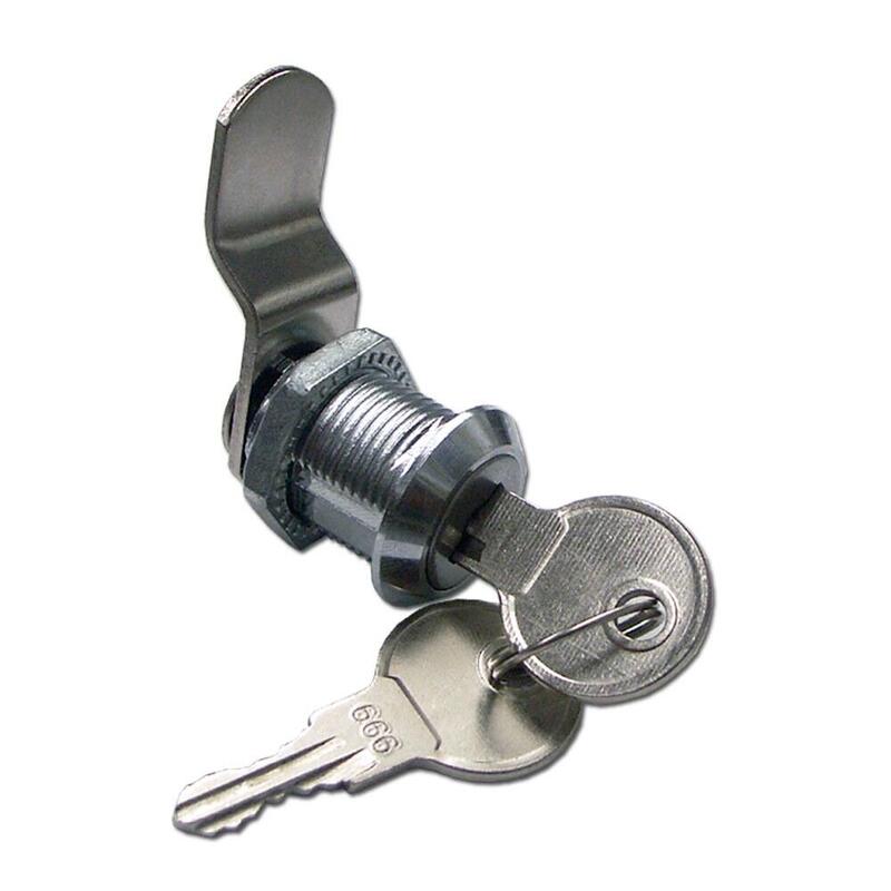Pack De 3 Unidades - Cerradura Buzón Curva Cm05, De Zamak Con Acabado Cromo Brillo, 20 Mm, Con 2 Llaves, Blíster