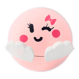 Pack De 3 Unidades - Colgador Adhesivo Infantil Diseño Cara Rosa. Inofix