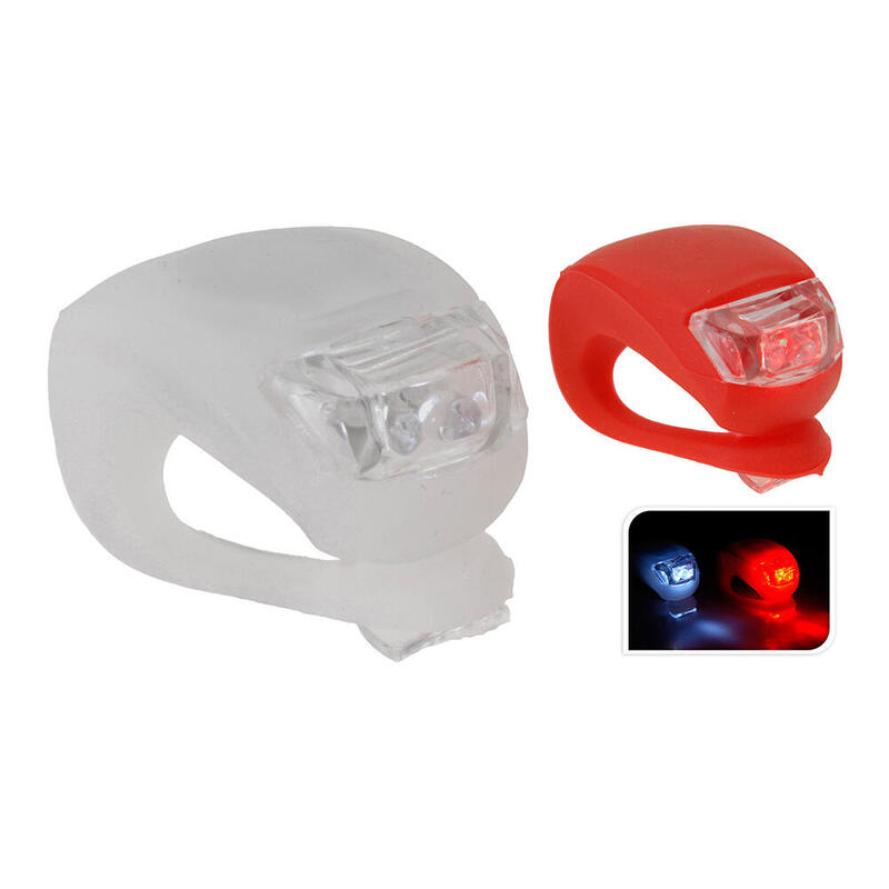 Pack De 3 Unidades - Conjunto De 2 Linternas De Bicicleta De Señalizacion. Delantera Y Trasera. 1x4lr1130 (Pilas Incluidas) Dunlop