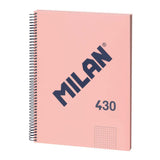 Pack De 3 Unidades - Cuaderno A4 Cuadriculado(5x5mm) Rosa, Con Espiral.