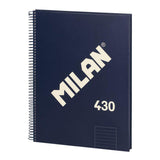 Pack De 3 Unidades - Cuaderno A4 Pautado (7mm) Azul Marino. Con Espiral.