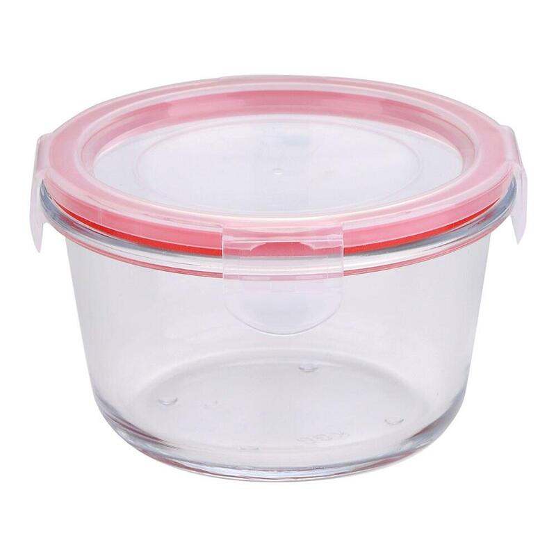 Pack De 3 Unidades - Fiambrera Hermética Redonda Borosilicato Toledo, 500 Ml, Ø12,5 X 7 Cm