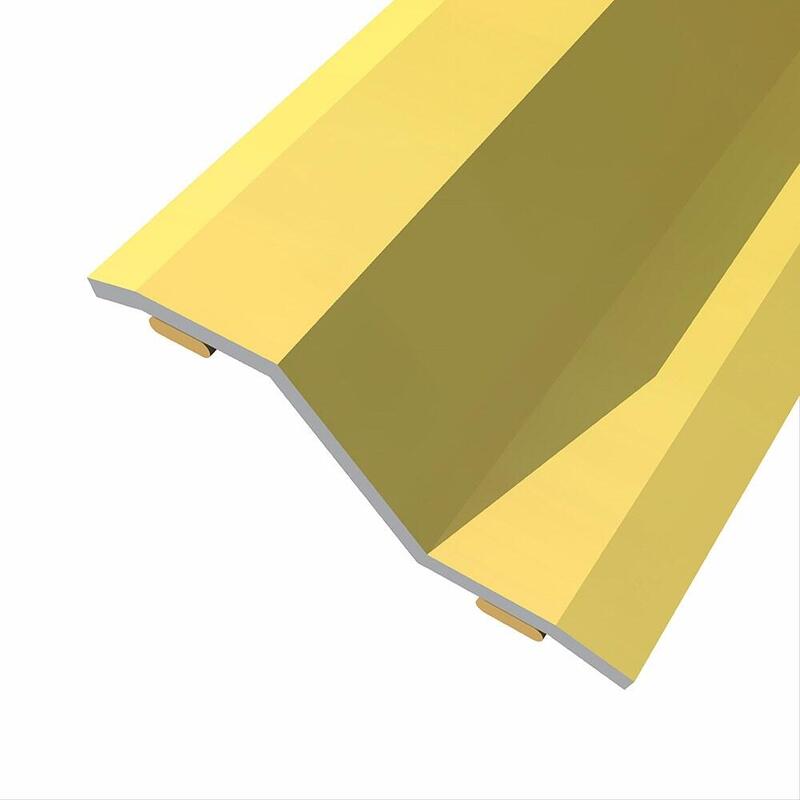 Pack De 3 Unidades - Junta De Acero Para Desnivel 8-14 Mm, Adhesiva, Flooring, Dorada, 166 X 3,6 Cm