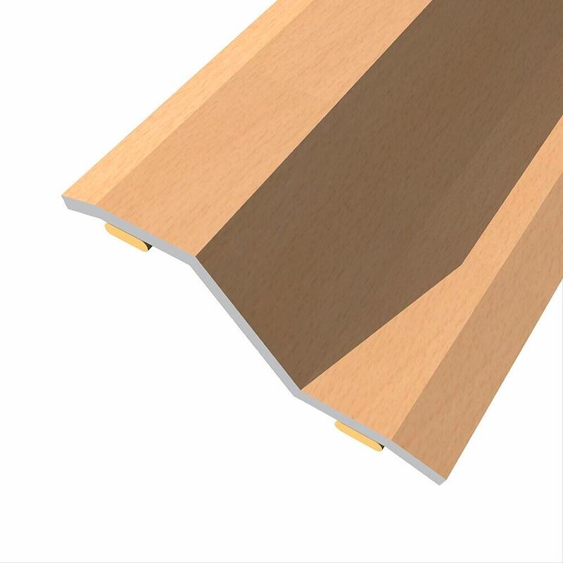 Pack De 3 Unidades - Junta De Acero Para Desnivel 8-14 Mm, Adhesiva, Flooring, Haya Clara, 166 X 3,6 Cm