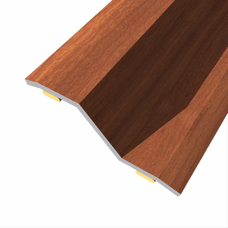 Pack De 3 Unidades - Junta De Acero Para Desnivel 8-14 Mm, Adhesiva, Flooring, Sapeli, 166 X 3,6 Cm
