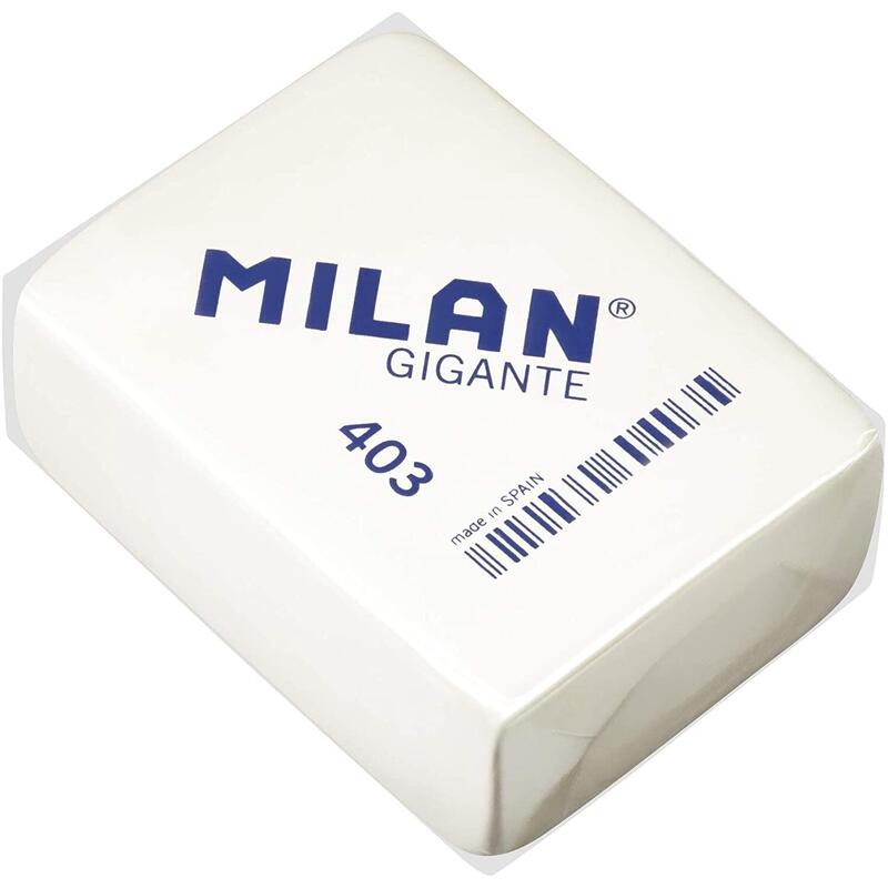 Pack De 3 Unidades Milan 403 Goma De Borrar Gigante - Miga De Pan - Suave Caucho Sintetico - Color Blanco