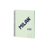 Pack De 3 Unidades Milan Libreta Con Espiral A4 80h Papel 95gr Pautado 1 Línea 7mm Serie 1918 Verde