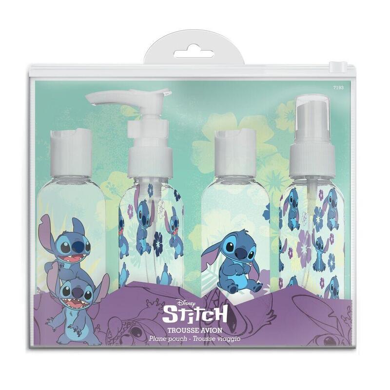 Pack De 3 Unidades - Neceser Viaje 4 Frascos Rellenables Stitch Disney
