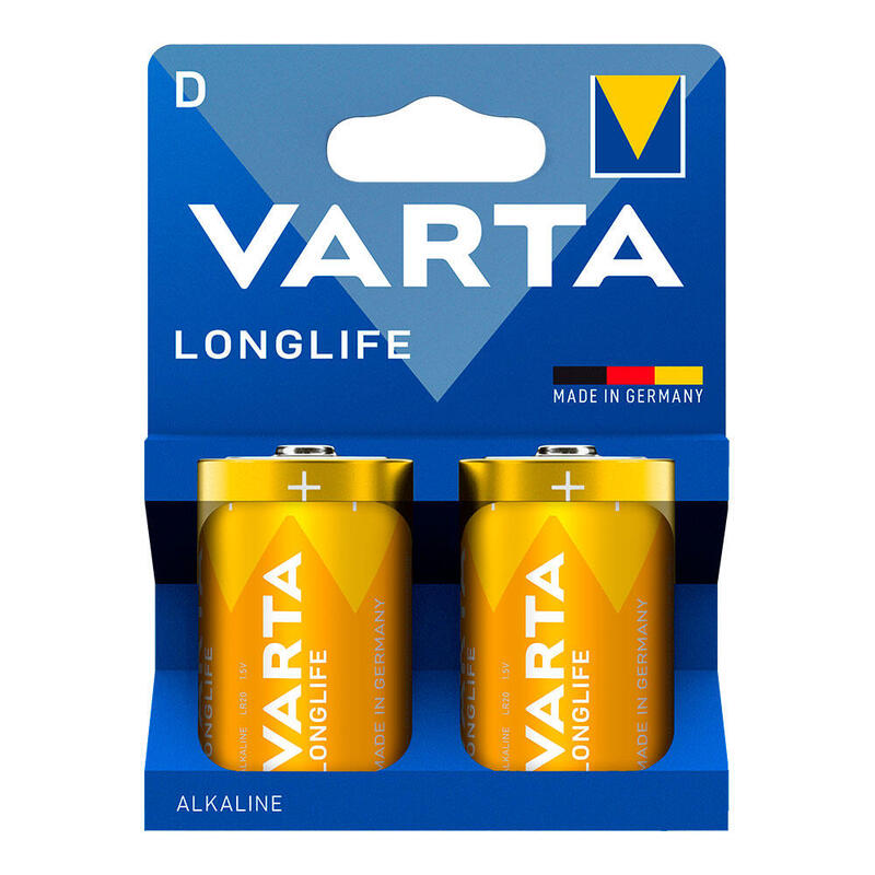 Pack De 3 Unidades - Pila Alcalina Longlife D - Lr20 (Blister Cartón 2 Uds) Ø34,2 X 61,5 Mm