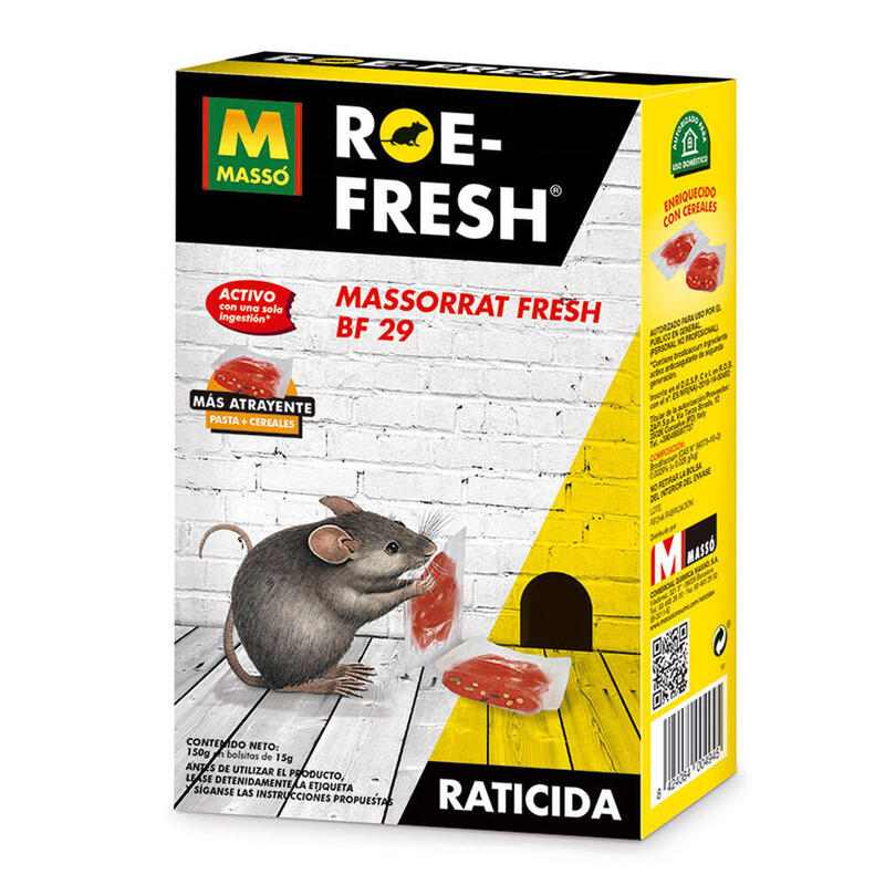 Pack De 3 Unidades - Raticida Roe-Fresh 150g 231518 Massó