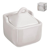Pack De 3 Unidades - Salero Ceramica Clasico Blanco 10x10x11,5 Cm Kozina