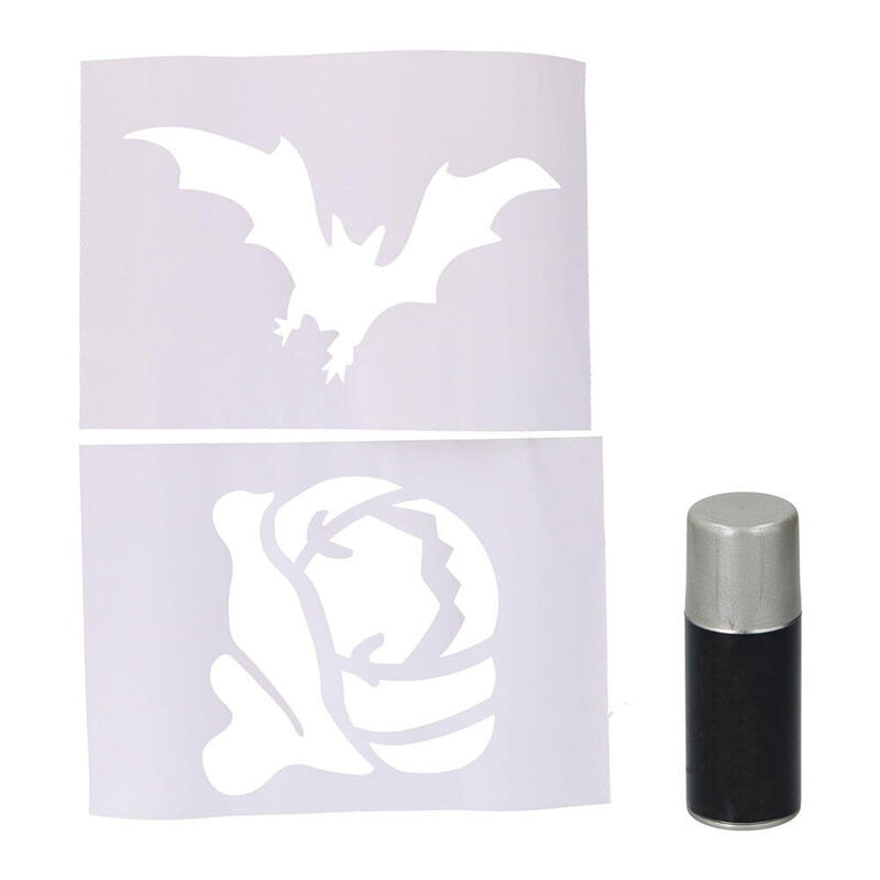 Pack De 3 Unidades - Set De Decoración Para Ventanas Halloween Spray + Plantillas