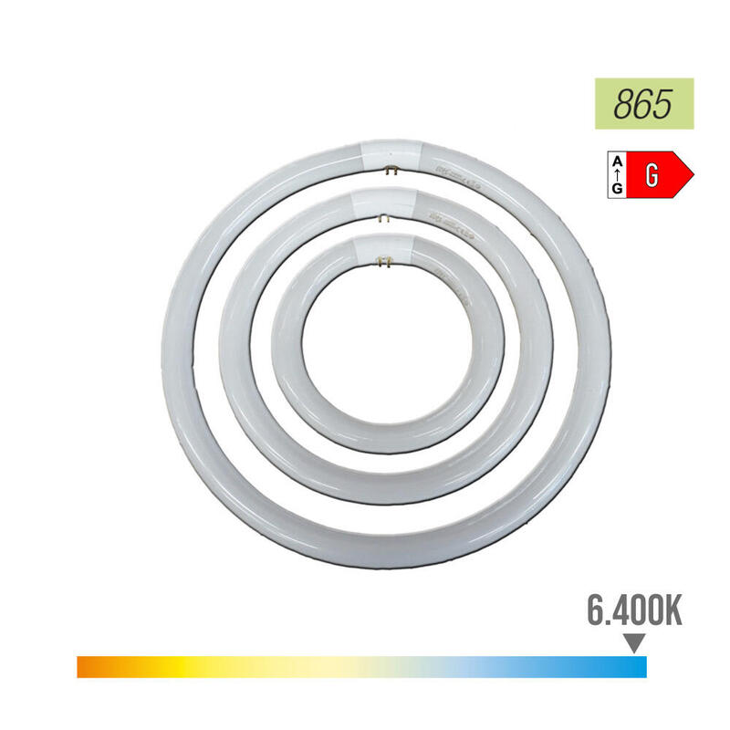 Pack De 3 Unidades - Tubo Fluorescente Circular 22w Ø21cm Trifosforo 865k Luz Fria Philips