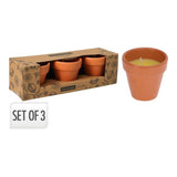 Pack De 3 Unidades - Vela Citronela De Terracota Ø6 X 6 Cm, 3 Uds