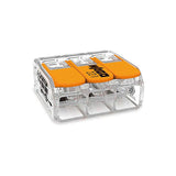 Pack De 30 Unidades - Conector Rápido Con Palanca 3 Vias, Ø Maximo 6 Mm², 450 V , 41 A; Transparente; 22,9 X 21,1 X 10,1 Mm