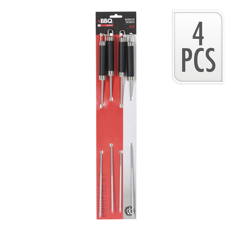Pack De 4 Brochetas De Acero Inoxidable 46,5cm Para Barbacoa