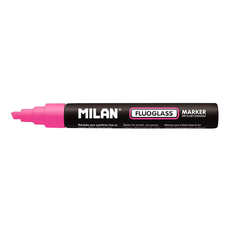 Pack De 4 Unidades - Blister Con Rotulador Rosa Fluoglass 2 - 4mm Milan