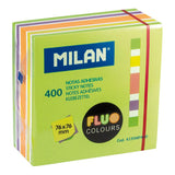 Pack De 4 Unidades - Bloc 400 Notas Adhesivas Colores Fluo 76x76mm Milan