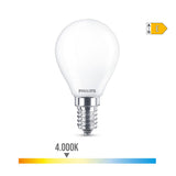 Pack De 4 Unidades - Bombilla Esferica Led E14 6,5w 806lm 4000k Luz Dia Ø4,5x8cm Philips