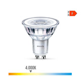 Pack De 4 Unidades - Bombilla Gu10 Led 4,6w 390lm 4000k Luz Dia Ø5x5,4cm Philips