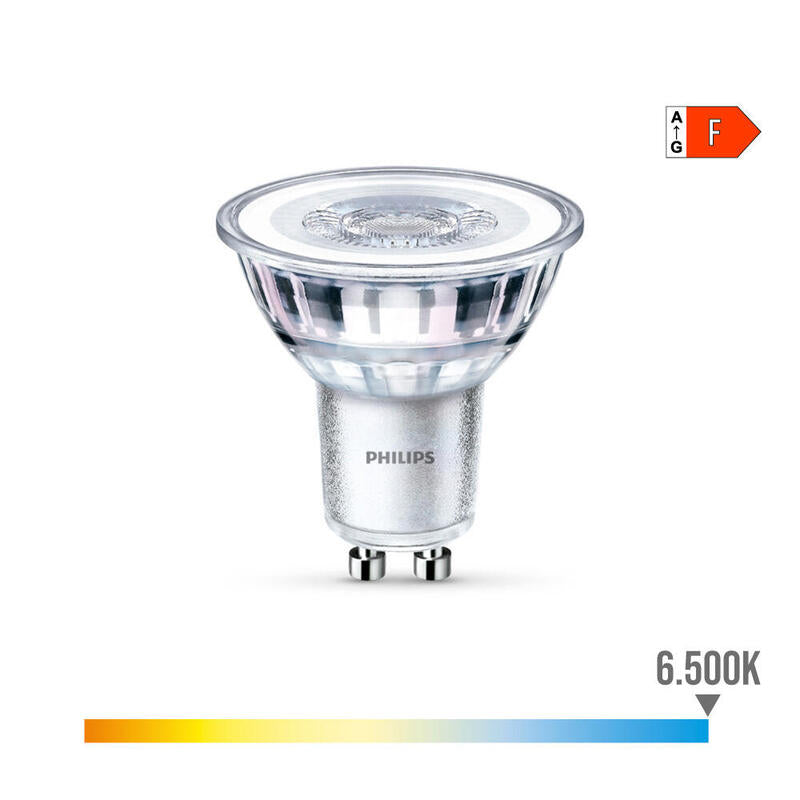 Pack De 4 Unidades - Bombilla Gu10 Led 4,6w 390lm 6500k Luz Fria Ø5x5,4cm Philips