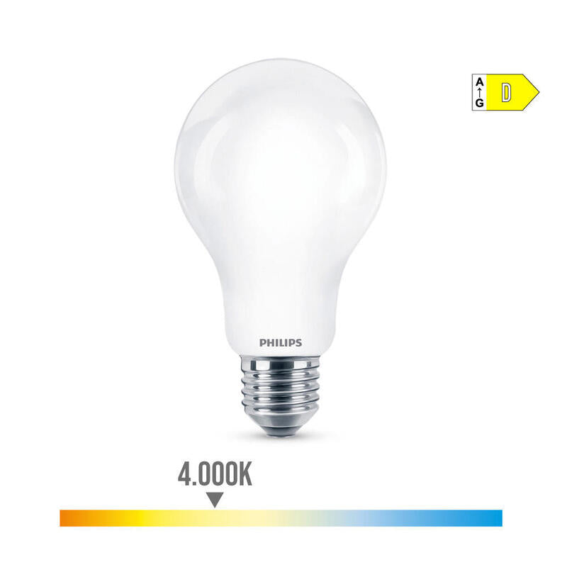 Pack De 4 Unidades - Bombilla Standard Led E27 13w 2000lm 4000k Luz Dia Ø7x12,1cm. Philips