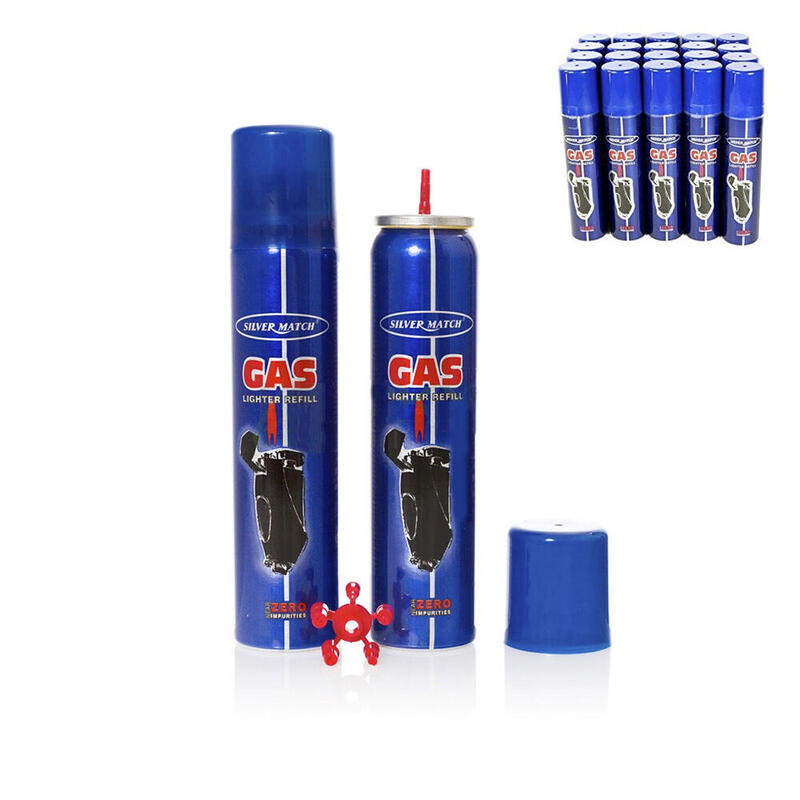Pack De 4 Unidades - Cartucho De Recarga De Gas Para Encendedores 90ml Silver Match