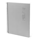 Pack De 4 Unidades - Cuaderno A4, Con Espiral, Tapa Dura, 80 Hojas Cuadriculadas, Serie Shadow, Gris
