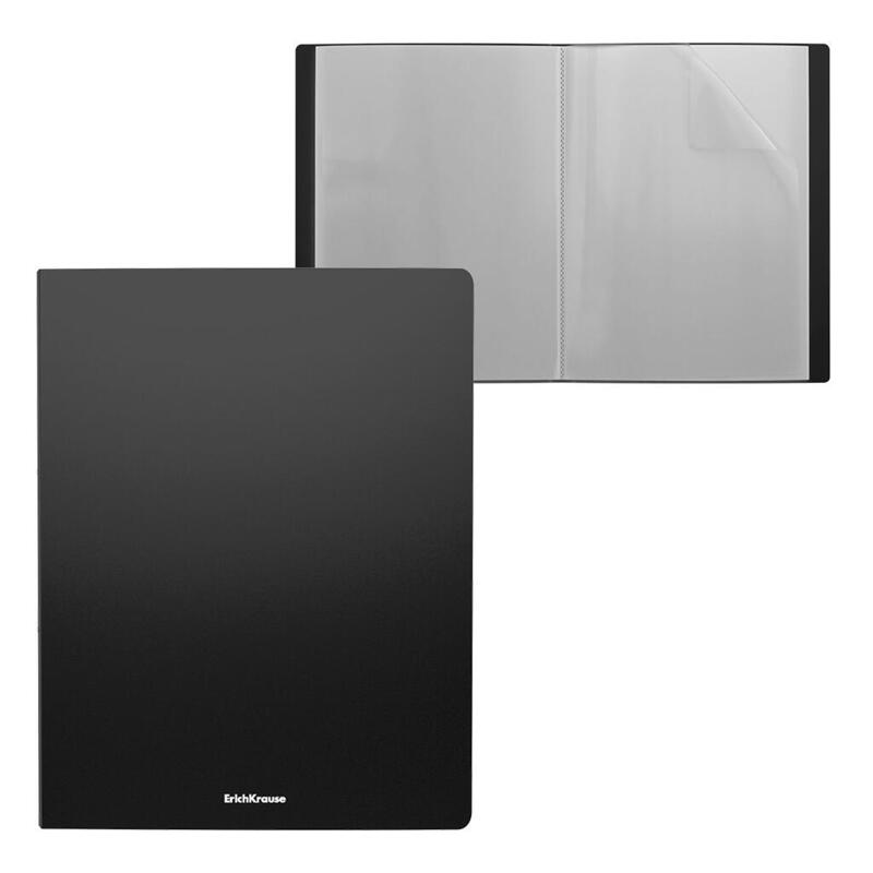 Pack De 4 Unidades Erichkrause Carpetas Con Fundas Matt Classic - 30 Fundas - Tamaño A4 - Color Negro