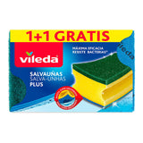 Pack De 4 Unidades - Estropajo Salvauñas Plus Antibacterias 1+1 162590 Vileda