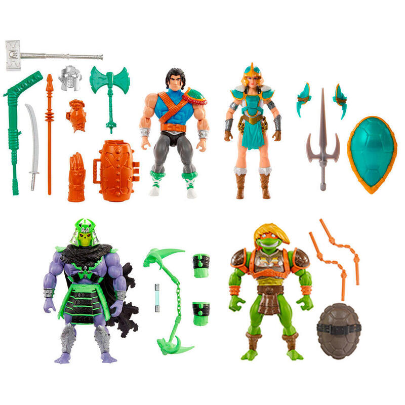 Pack De 4 Unidades - Figura Turtles Of Grayskull Masters Of The Universe 14cm Surtido